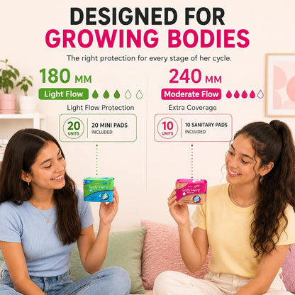 Period kit for girls with discreet storage bag