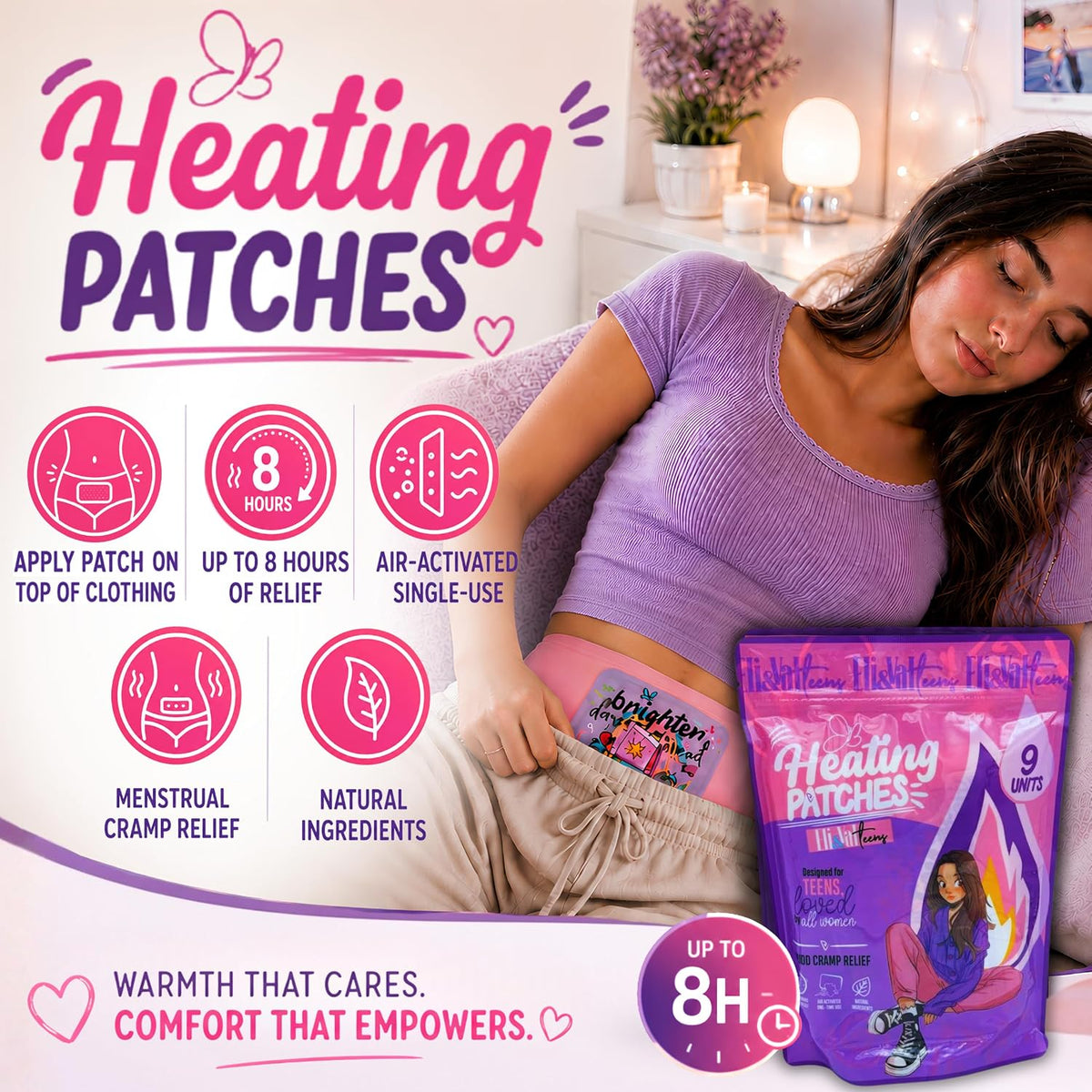Menstrual care supplies for girls ages 9–14